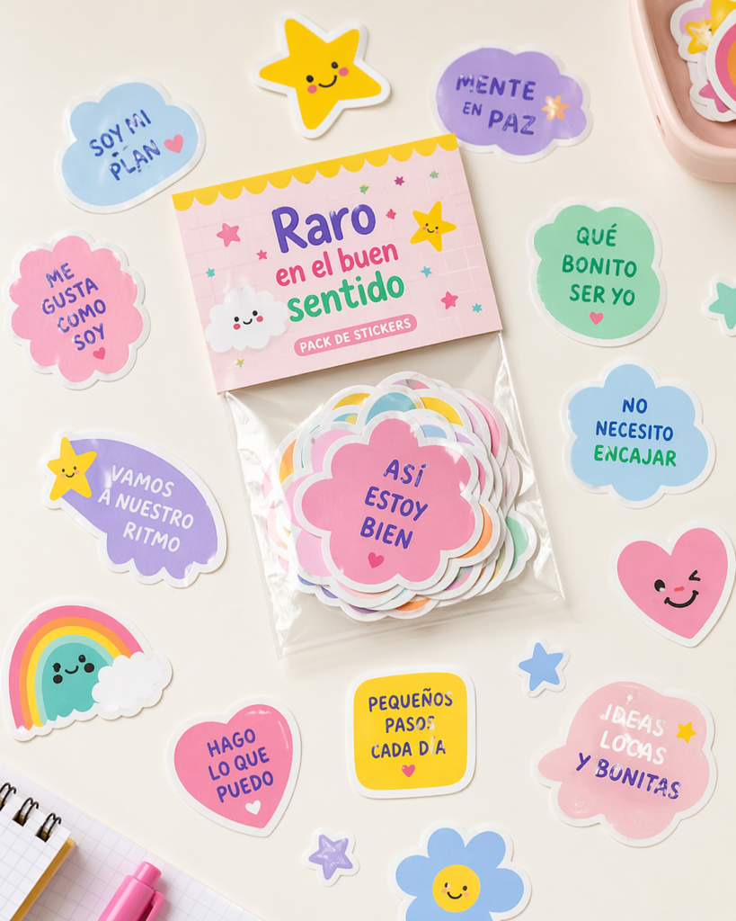 Pack de stickers “Raro en el buen sentido”